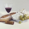 Baguette De Pain, Camembert Et Vin - 27x35cm